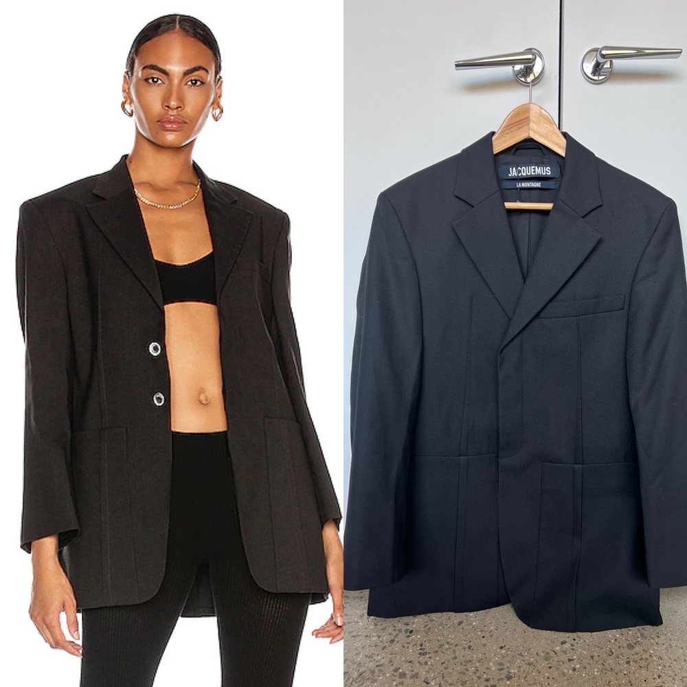 Jacquemus 'La Veste D Homme' wool oversized Blazer jacket in black